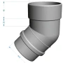Колено трубы d-100 мм 45° ПВХ Döcke Lux в Туле фото