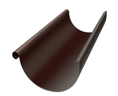 Желоб полукруглый d-125 мм 2 м Grand Line Optima Полиэстер двухсторонний 0,55 RAL 8017