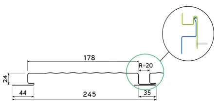 Линеарные панели Металл Профиль Линеарная панель  Primepanel-О-В 24х178 мм с рустом Полиэстер 0,7 в Туле фото