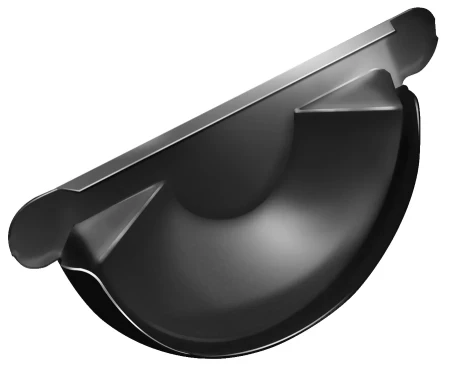 Заглушка желоба d-125 мм торцевая универсальная Grand Line Полиуретан 0,6 RAL 9005