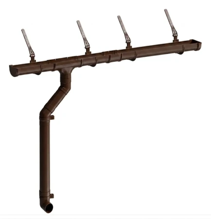 Комплект пластикового водостока d-120x85 мм Döcke Premium каштан RAL 8017 в Туле фото