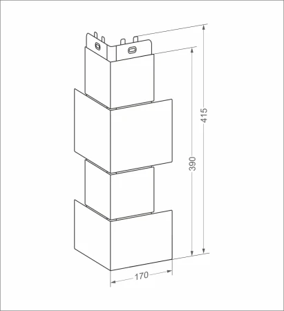 Угол пластиковой фасадной панели Grand Line Крупный камень Classic (песочный)