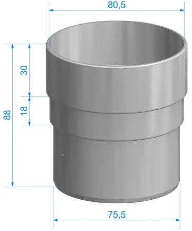 Соединитель трубы (муфта) d-80 мм ПВХ Döcke Standard в Туле фото