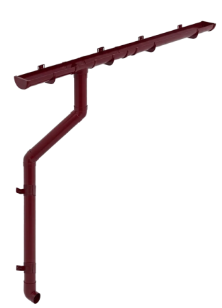 Комплект пластикового водостока d-120/90 мм ГрандЛайн Классика бордо RAL 3005 в Туле фото