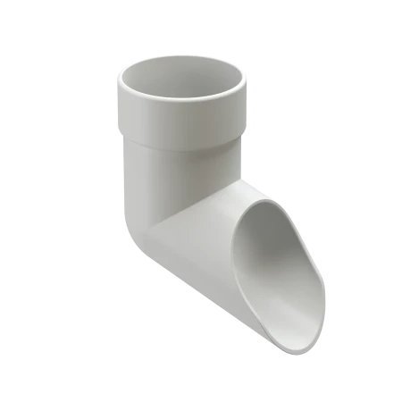 Колено стока (наконечник) d-100 мм ПВХ Döcke Lux пломбир RAL 9003