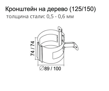 Кронштейн трубы на дерево d-100 мм Grand Line Полиуретан 0,6 в Туле фото