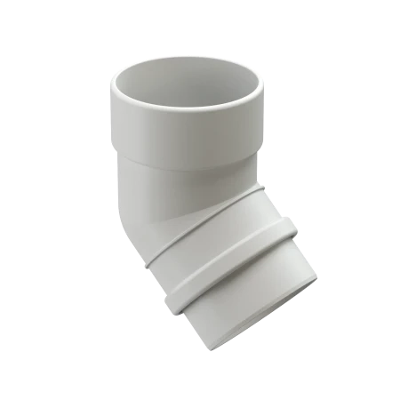 Колено трубы d-100 мм 45 гр ПВХ Döcke Lux пломбир RAL 9003