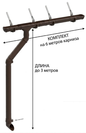 Комплект пластикового водостока d-141x100 мм Döcke lux шоколад RAL 8019 в Туле фото