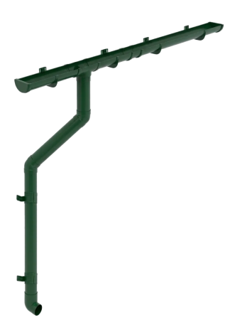 Комплект пластикового водостока d-120/90 мм ГрандЛайн Классика зеленый RAL 6005 в Туле фото