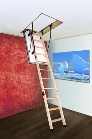 Чердачная люк-лестница Oman Складная 3-х секционная противопожарная Polar EI45 в Туле фото