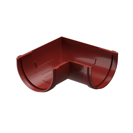 Угол желоба универсальный d-120 мм 90 гр ПВХ Döcke Standard красный RAL 3005
