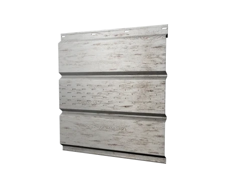 Металлический софит Grand Line Print Elite 0,45 с частичной перфорацией Snow Wood