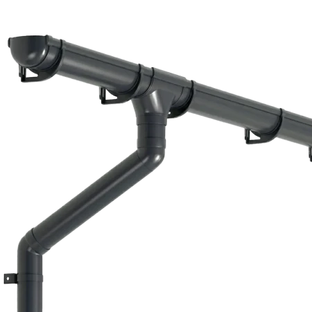 Комплект пластикового водостока d-135/90 мм ГрандЛайн Дизайн графит RAL 7024 в Туле фото