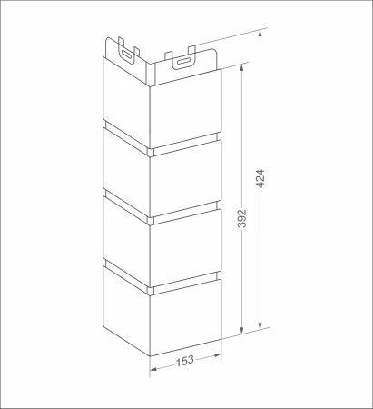 Угол пластиковой фасадной панели Grand Line Колотый камень Classic (бежевый)