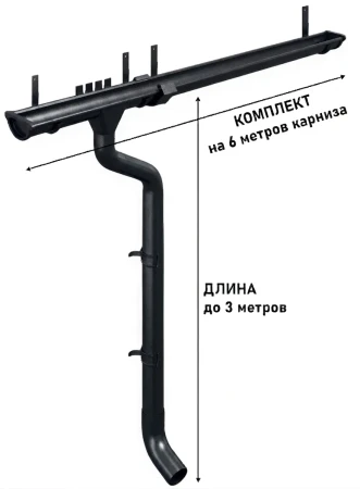 Комплект металлического водостока d-125x100 мм Металл Профиль FORAMINA PUR Purman двухсторонний RAL 9005 в Туле фото