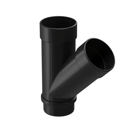 Тройник трубы d-100 мм 45 гр ПВХ Döcke Lux карбон RR 33