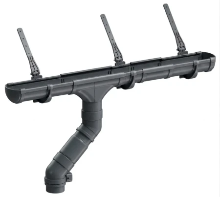 Комплект пластикового водостока d-141x100 мм Döcke lux графит RAL 7024 в Туле фото