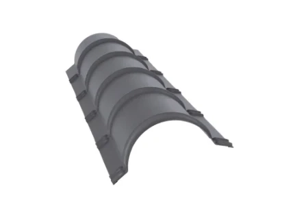 Планка малого конька полукруглого Grand Line 0,5 Satin цвет RAL 7004