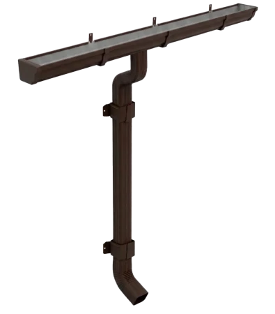 Комплект металлического водостока Металл Профиль Бюджет 120x86 мм 6 м/3 м Полиэстер RR 32 в Туле фото