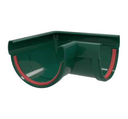 Угол желоба универсальный d-120 мм 90 гр ПВХ Grand Line Классика зеленый RAL 6005