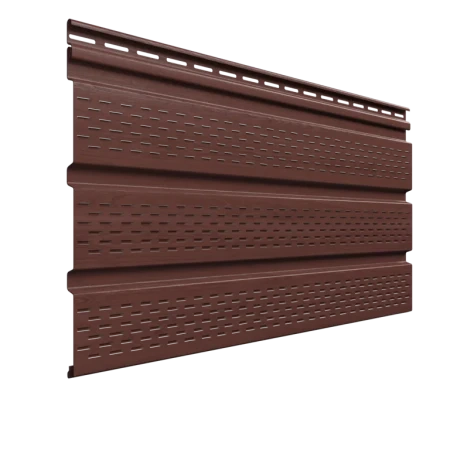 Виниловый софит Технониколь с полной перфорацией каштан