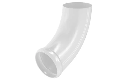 Колено стока (отвод трубы) декорированный d-100 мм Aquasystem Premium Pural 0,6 RAL 9003