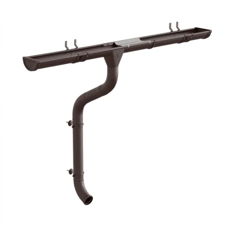 Комплект металлического водостока Аквасистем Комфорт d-125x90 мм 6 м/3 м Полиэстер 0,55 RAL 7024 в Туле фото