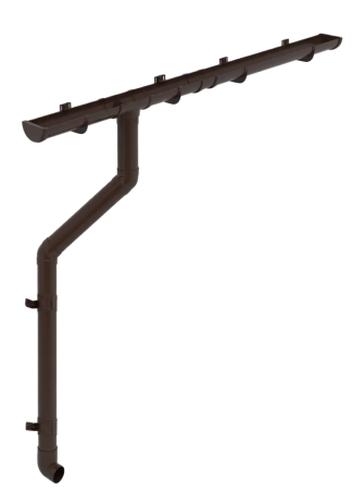 Комплект пластикового водостока d-120/90 мм ГрандЛайн Классика коричневый RR 32 в Туле фото