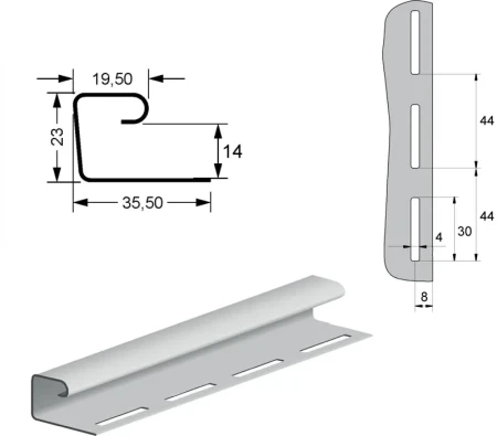 J-профиль Grand Line Standard голубой J-профиль Grand Line Standard голубой