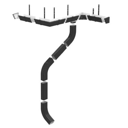 Труба водосточная с коленом 76x102x1000 Металл Профиль Бюджет Полиэстер 0,5 RAL 7024