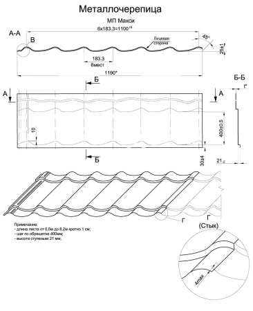 Ламонтерра-XL (Макси) Viking 0,45 Ral 9005