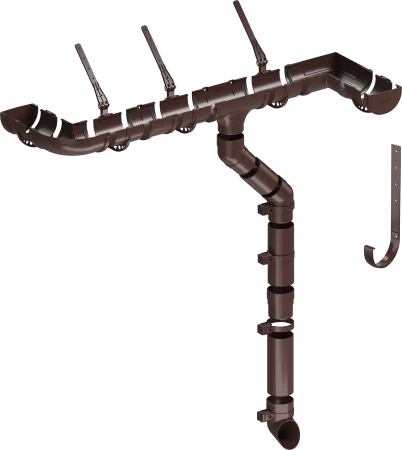 Кронштейн желоба ПВХ d-120 мм Döcke Standard темно-коричневый RAL 8019