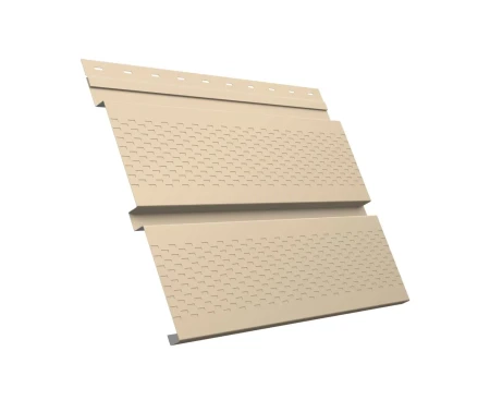 Металлический софит Grand Line Квадро Брус Satin 0,5 с полной перфорацией Ral 1015