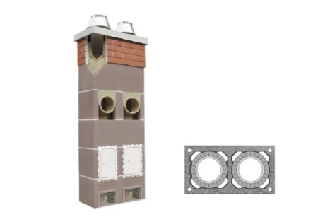 Готовый комплект двухходового дымохода Schiedel Uni 6 пм, Ø-160/180 мм без вентканала