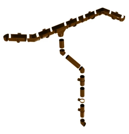 Воронка желоба ПВХ d-135x90 мм ГрандЛайн Дизайн коричневая RR 32