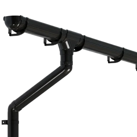 Комплект пластикового водостока d-135/90 мм ГрандЛайн Дизайн черный RAL 9005 в Туле фото