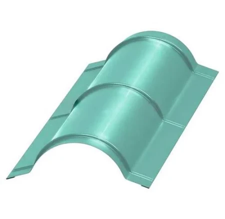 Планка конька круглого Металл Профиль R110x2000 0,50 PURMAN цвет Tourmalin Светло-зеленый металлик