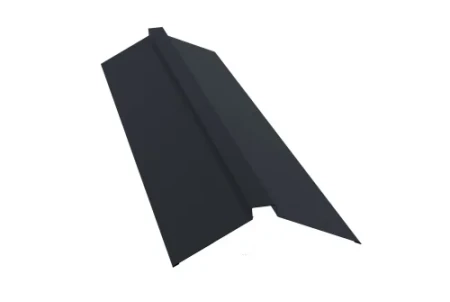 Планка конька плоского Grand Line 115x30x115 0,5 Velur цвет RAL 7024 Планка конька плоского Grand Line 115x30x115 0,5 Velur цвет RAL 7024