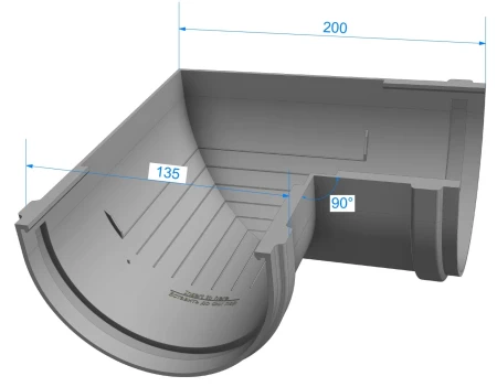 Угол желоба универсальный d-120 мм 90° ПВХ Döcke Premium в Туле фото