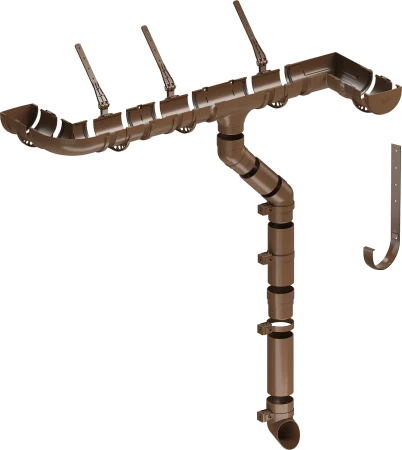 Воронка желоба ПВХ d-120x80 мм Döcke Standard светло-коричневая RAL 8017