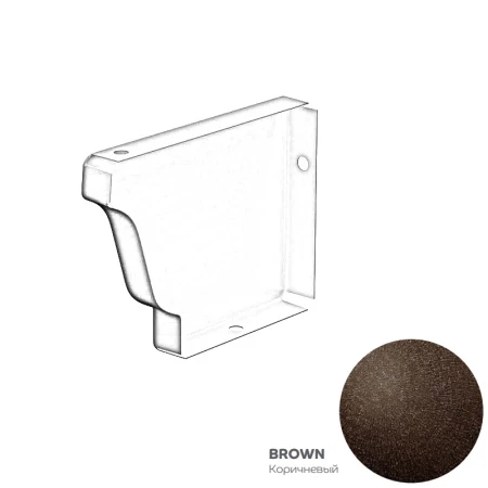 Заглушка желоба левая 120x86 мм Металл Профиль FORAMINA FREEZE QUADRO Valori двухстороннее 0,6 Brown