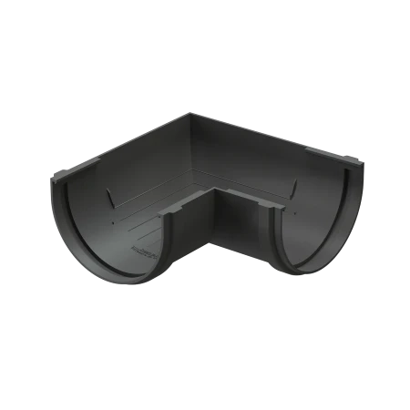 Угол желоба универсальный d-120 мм 90 гр ПВХ Döcke Premium графит RAL 7024