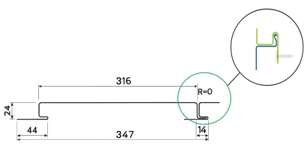 Линеарные панели Металл Профиль Линеарная панель  Primepanel-Т-Г 24х316 мм без руста Полиэстер 0,7 в Туле фото