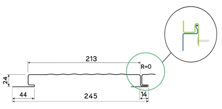 Линеарные панели Металл Профиль Линеарная панель  Primepanel-О-В 24х213 мм без руста Полиэстер 0,7 в Туле фото