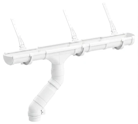 Комплект пластикового водостока d-141x100 мм Döcke lux пломбир RAL 9003 в Туле фото