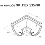 Угол желоба универсальный d-135 мм 90° ПВХ Grand Line Дизайн в Туле фото