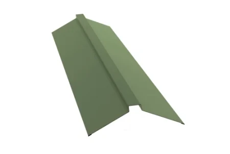 Планка конька плоского Grand Line 115x30x115 0,45 Полиэстер цвет RAL 6019