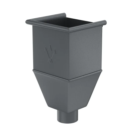 Воронка водосборная квадратная удлиненная для трубы d-100 мм Aquasystem Premium Pural Matt 0,6 RAL 7024