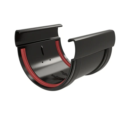 Соединитель желоба d-135 мм ПВХ Grand Line Дизайн черный RAL 9005