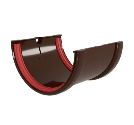 Соединитель желоба d-120 мм ПВХ Grand Line Классика коричневый RR 32